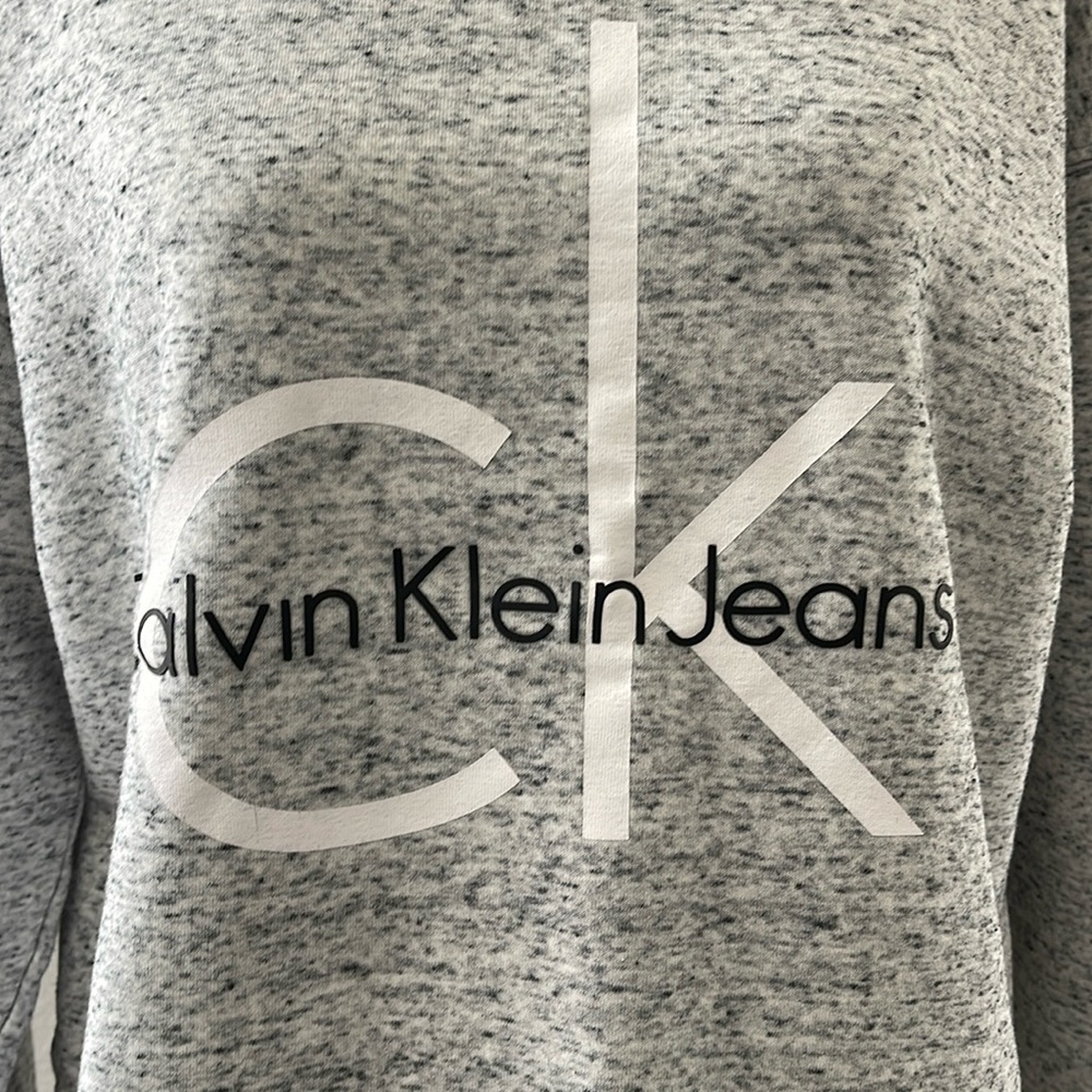 Calvin Klein Jeans Gray Logo Crew Neck Sweater - Picture 4 of 7